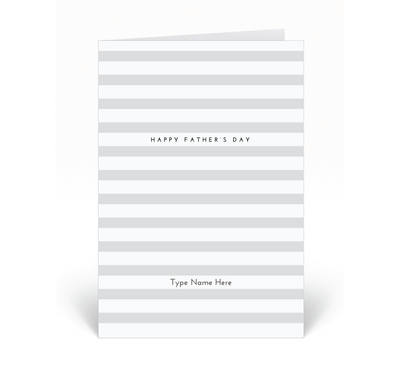 Personalised Card - Stripes - Happy Father's Day - Grey