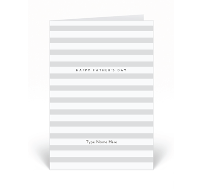 Personalised Card - Stripes - Happy Father's Day - Grey