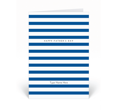 Personalised Card - Stripes - Happy Father's Day - Blue