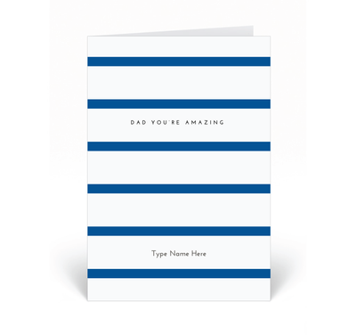 Personalised Card -  Dad You're Amazing - Blue