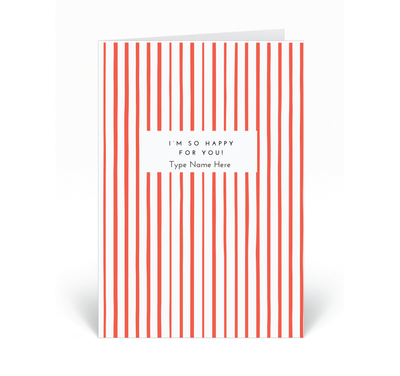 Personalised Card  - I'm So Happy For You - Red