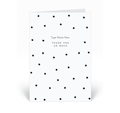 Personalised Card - Thank You - Dots - Black