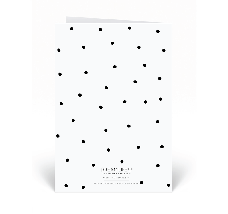 Personalised Card - Thank You - Dots - Black