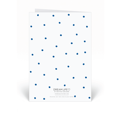 Personalised Card - Thank You - Dots - Blue