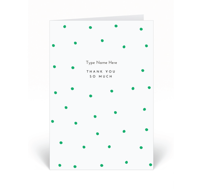 Personalised Card - Thank You - Dots - Green