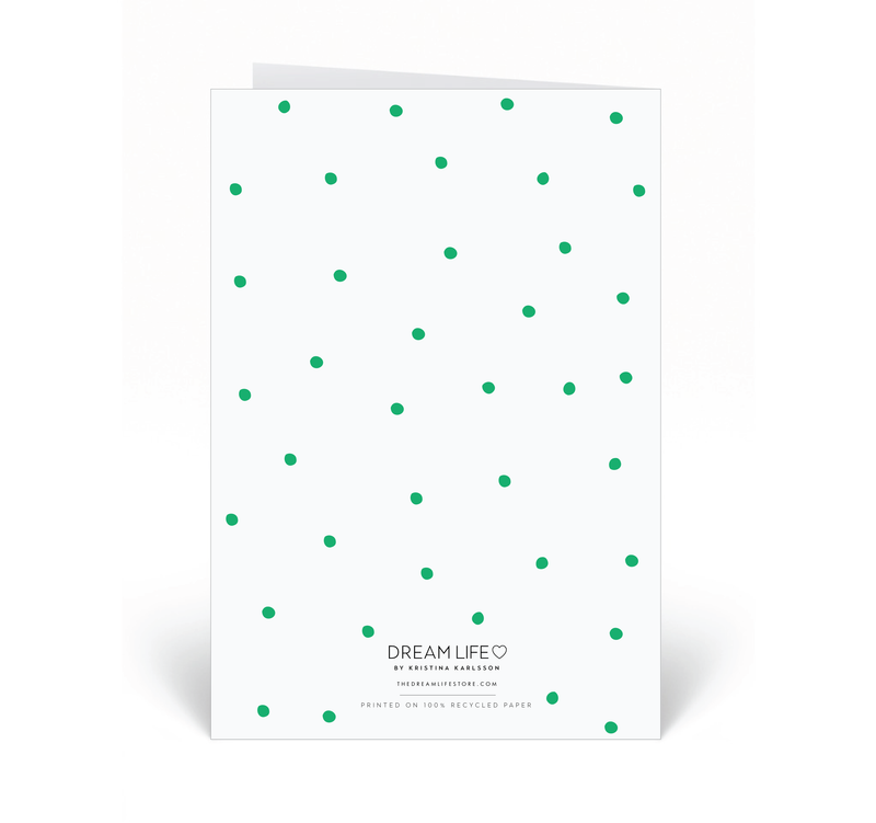 Personalised Card - Thank You - Dots - Green