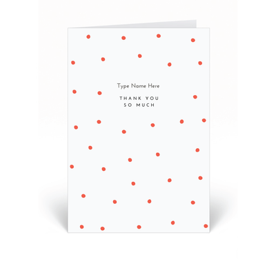 Personalised Card - Thank You - Dots - Red