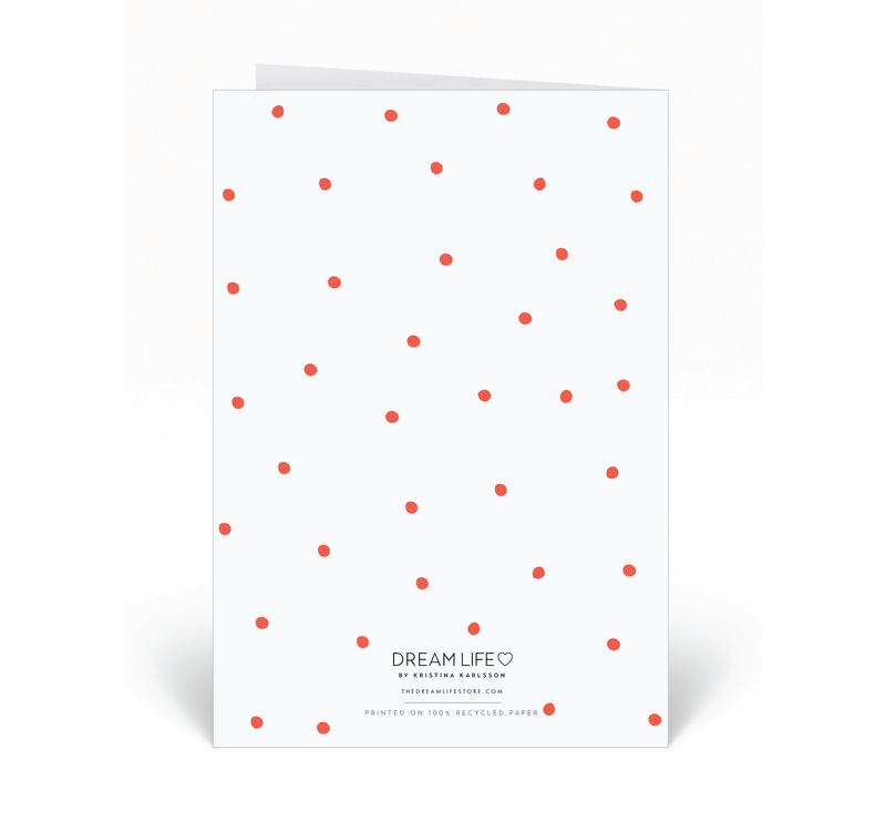 Personalised Card - Thank You - Dots - Red