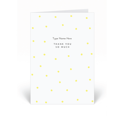 Personalised Card - Thank You - Dots - Yellow