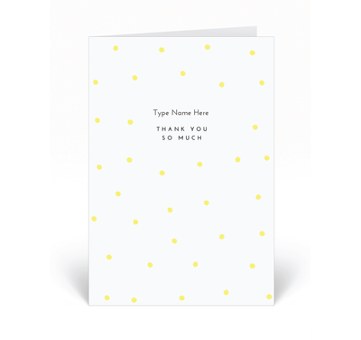 Personalised Card - Thank You - Dots - Yellow
