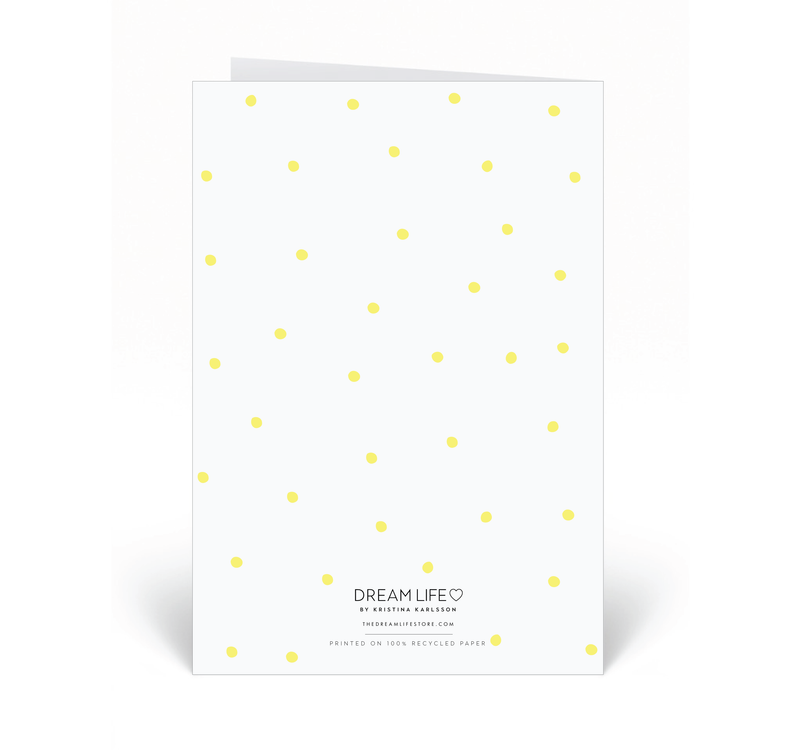 Personalised Card - Thank You - Dots - Yellow