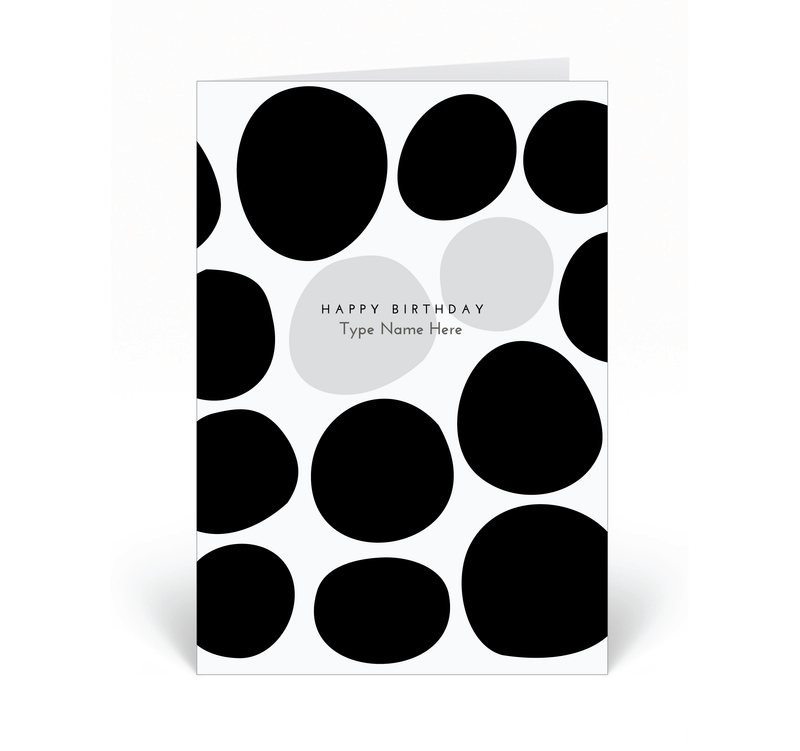 Personalised Card - Happy Birthday - Pebble - Black