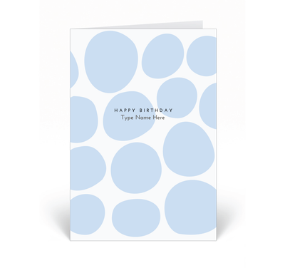 Personalised Card - Happy Birthday - Pebble - Blue