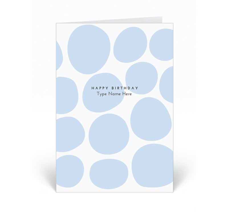 Personalised Card - Happy Birthday - Pebble - Blue