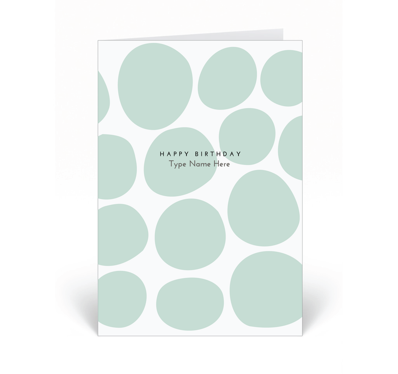 Personalised Card - Happy Birthday - Pebble - Green