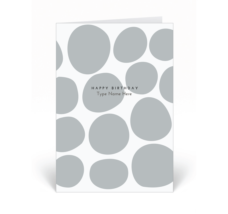 Personalised Card - Happy Birthday - Pebble - Grey