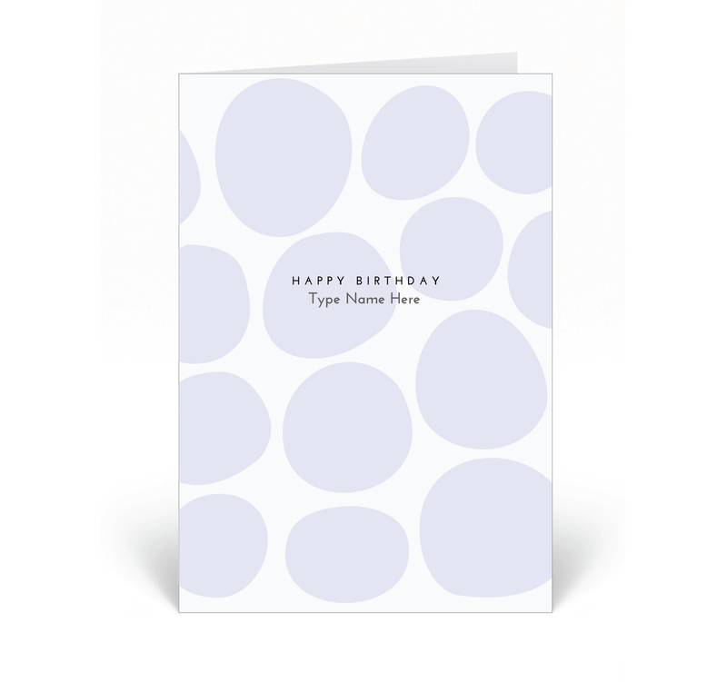 Personalised Card - Happy Birthday - Pebble - Lilac
