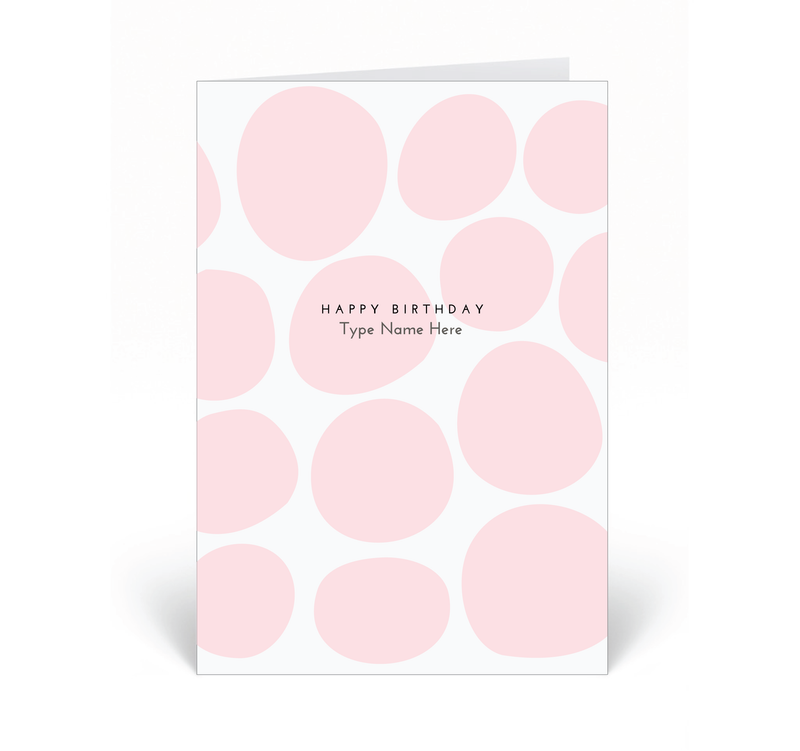Personalised Card - Happy Birhtday - Pebble - Pink