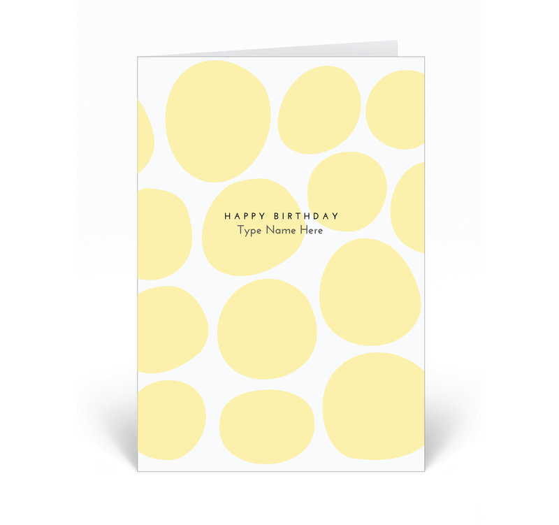 Personalised Card - Happy Birthday - Pebble - Yellow