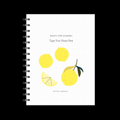 A5 Spiral Recipe Journal -Lemons