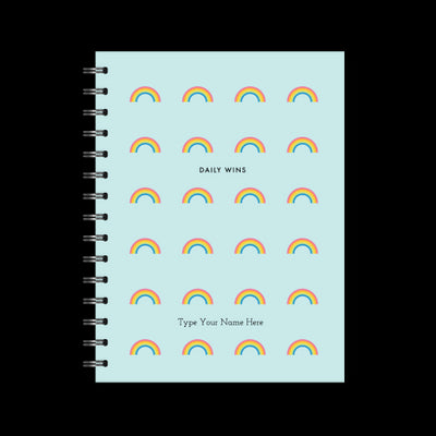 A5 Spiral Journal - Daily Wins - Rainbows - Blue