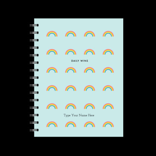 A5 Spiral Journal - Daily Wins - Rainbows - Blue