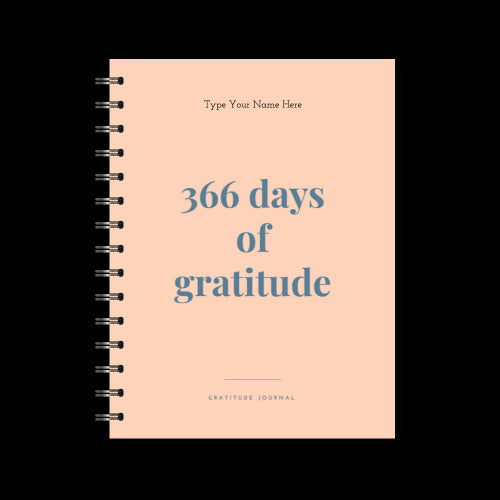 A5 Spiral Journal - Gratitude - 366 Days - Peach