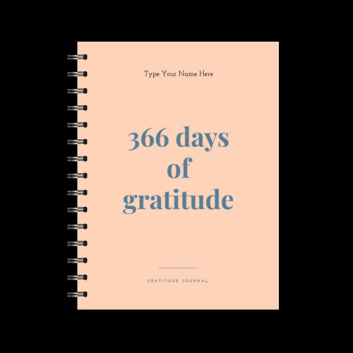 A5 Spiral Journal - Gratitude - 366 Days - Peach