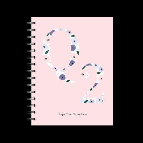 A5 Spiral Journal - Daily Progress - Q2 Floral - Pink