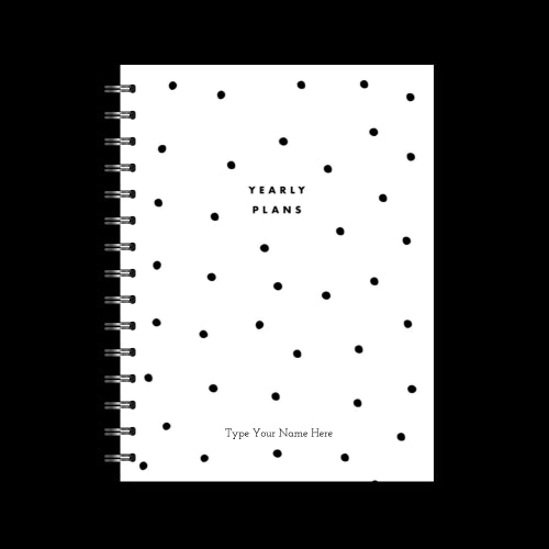 A5 Spiral - Plan Your Year Journal - Dots - Black