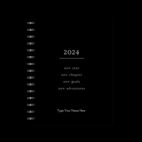 A5 2024 Spiral Goals Diary - Black