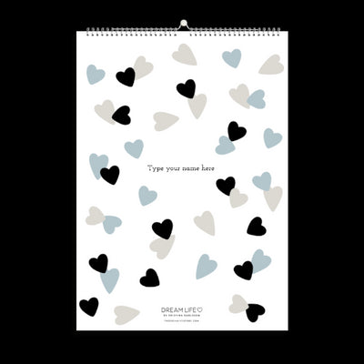 A3 Family Calendar - Hearts