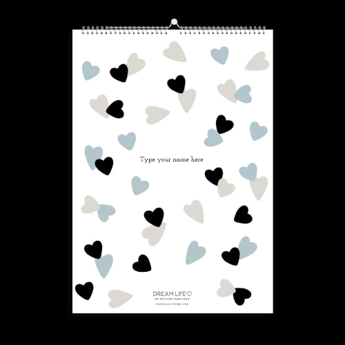 A3 Family Calendar - Hearts