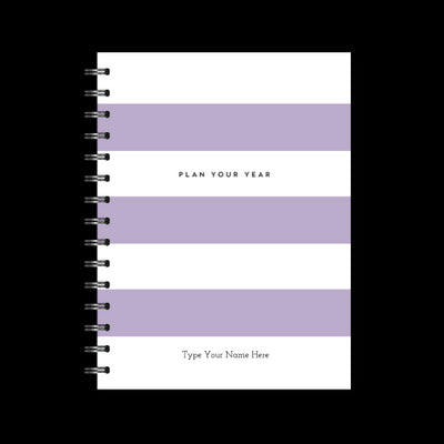 A5 Spiral - Plan Your Year Journal - Stripe - Purple