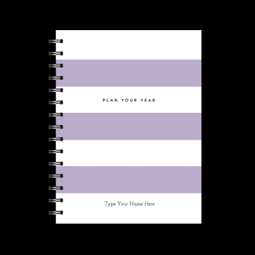 A5 Spiral - Plan Your Year Journal - Stripe - Purple