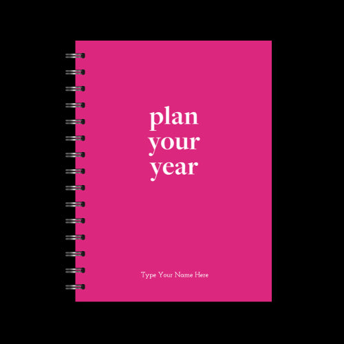 A5 Spiral - Plan Your Year Journal - Bright Pink