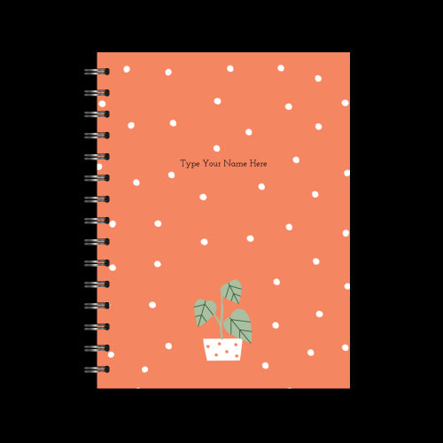 A5 Spiral Journal - Plants - Red