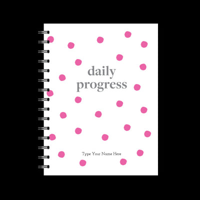 A5 Spiral Journal - Daily Progress - Dots - Pink