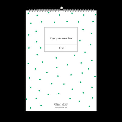 A3 Family Calendar - Dots - Green