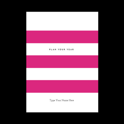 A5 Journal - Plan Your Year - Stripe - Pink