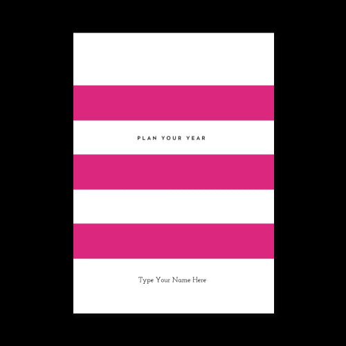 A5 Journal - Plan Your Year - Stripe - Pink