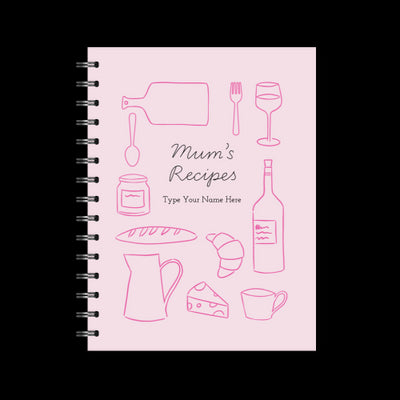 A5 Spiral Recipe Journal - Mum's Recipes - Pink