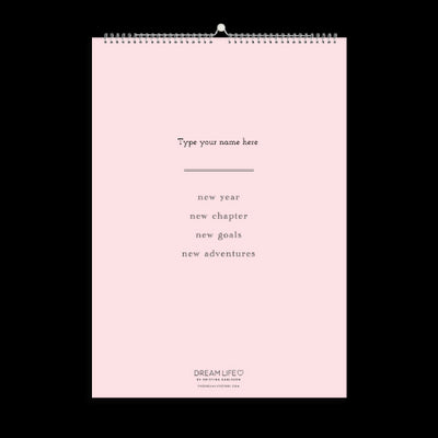 A3 Family Calendar - New Year - Pink