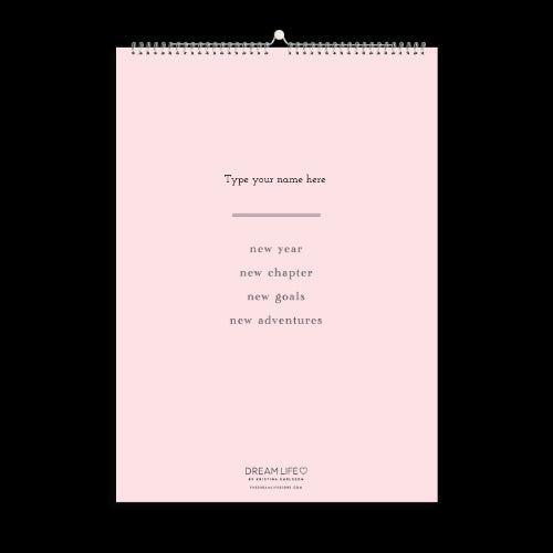 A3 Family Calendar - New Year - Pink