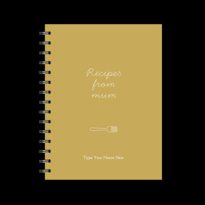 A5 Spiral Recipe Journal - Recipes From Mum - Mustard