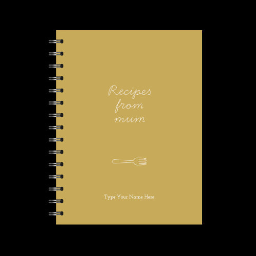 A5 Spiral Recipe Journal - Recipes From Mum - Mustard