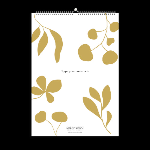 A3 Family Calendar - Leaves - Mustard