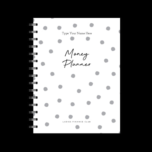 A5 Spiral Journal - Ladies Finance Club - Money Planner - Dots White