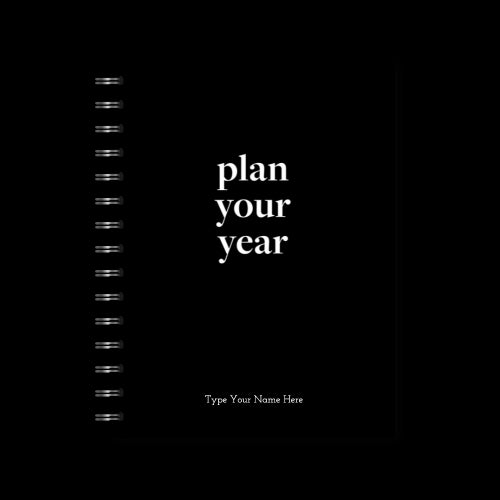 A5 Spiral - Plan Your Year Journal - Black