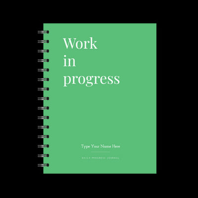 A5 Spiral Journal - Daily Progress - Work In Progress - Green